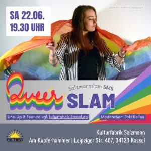 Poetry Slam-Reihe Salzmannslam (SMS): Queer Slam, Kulturfabrik Salzmann, Kassel